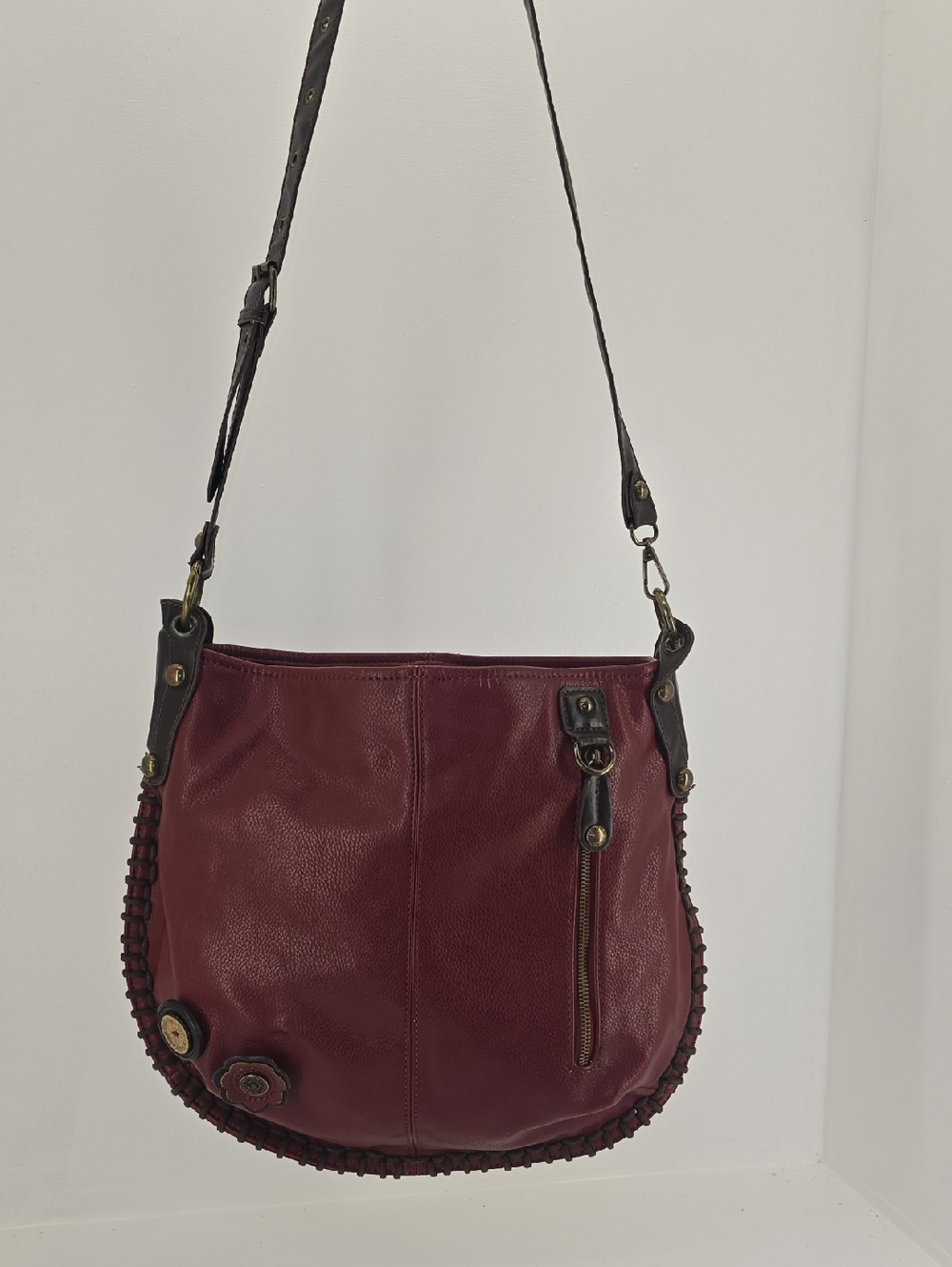 Chala Burgundy and Black Shoulder Bag
